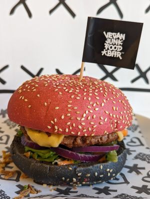 Cruelty Free burger at Vegan Junk Food Bar - 2D in Amsterdam