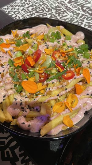 T.R.U.F Suprême Fries  at Vegan Junk Food Bar - 2D in Amsterdam