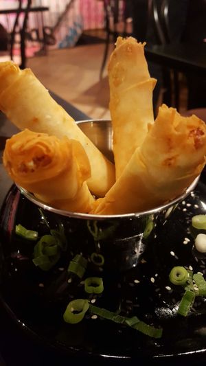 Mediterranean Cheeze Springrolls at Vegan Junk Food Bar - 2D in Amsterdam