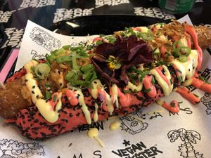 Hoooot doooog at Vegan Junk Food Bar - 2D in Amsterdam