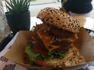 Sumo burger, 2017. 
I prefer 2017 version over 2019/2020😉 at Vegan Junk Food Bar - 2D in Amsterdam