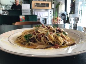 Mushroom pasta  at Jenny's Bread in Seogwipo