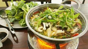 mushroom hotpot at An Nhien in Hue