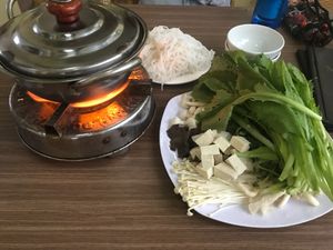 Mushroom hot pot- SO GOOD was 45k for 2 people at An Nhien in Hue