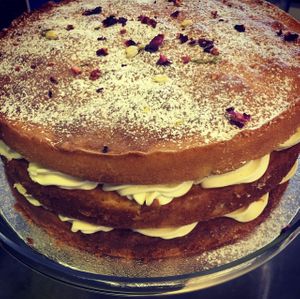 gluten free Victoria sponge at The Organic Bee Cafe in Wadebridge
