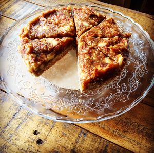 raw vegan apple pie at The Organic Bee Cafe in Wadebridge