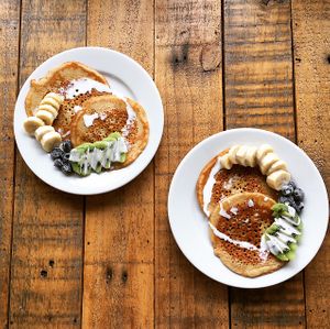 vegan pancakes at The Organic Bee Cafe in Wadebridge