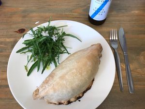 Vegan pasty at The Organic Bee Cafe in Wadebridge