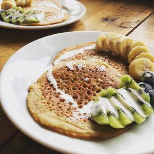 VEGAN pancakes  at The Organic Bee Cafe in Wadebridge