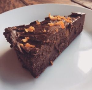 VEGAN chocolate orange tart at The Organic Bee Cafe in Wadebridge