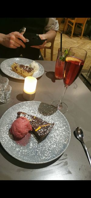 Chocolate orange tart at ASK Italian in Scarborough