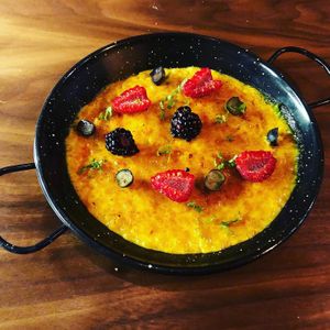 Tasty dessert, reminds me of Creme Brûlée (but much better) at Lluvia in Alicante