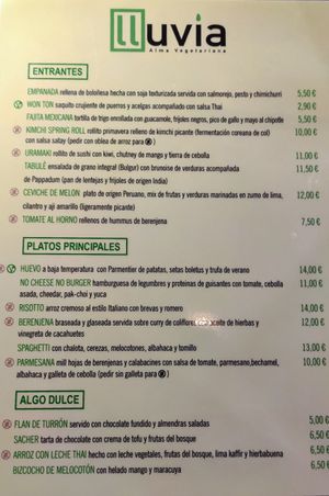 Carta at Lluvia in Alicante