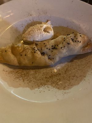 Apple strudel for a child who is never full!   at Lluvia in Alicante