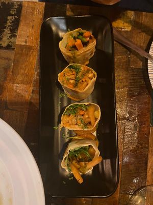 Kimchi spring rolls  at Lluvia in Alicante