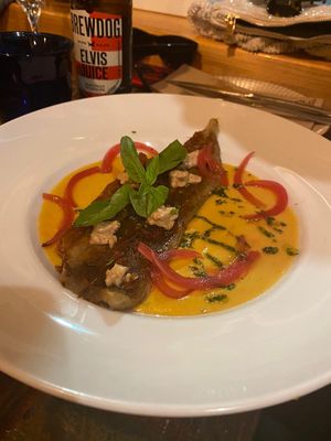 Aubergine with curry   at Lluvia in Alicante