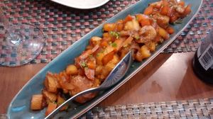 Rice/Red Lentill Balls w/Sweet Sauce at Lluvia in Alicante