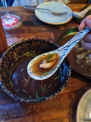 Miso soup at Lluvia in Alicante