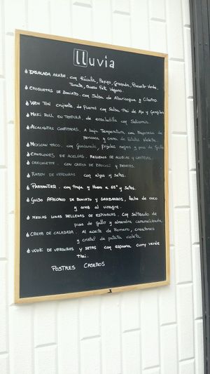 Menu 14/2/18 at Lluvia in Alicante