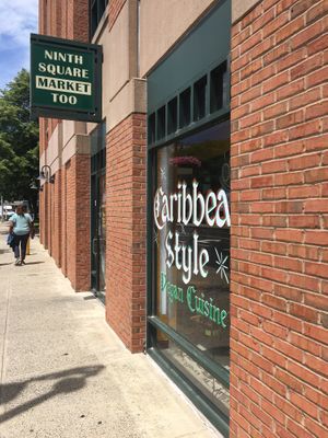 parking garage right next door at Ninth Square Market Caribbean Style in New Haven