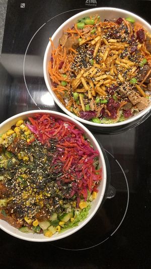 Two signature bowls: Tempeh and Tofu  at Poké Perfect in Utrecht