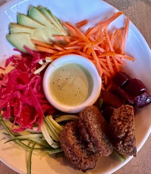 Falafel Bowl at Atlas Cafe in Courtenay