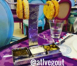 bread, olives, olive dip and a white dip that isn't vegan  at Blaze Point 90 in Cairo