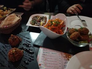 A few of the veggie options at El Rincon de Beirut in Sevilla