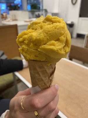 Mango sorbet  at Unico Gelato & Caffe in Bromley