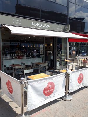 Outside at Unico Gelato & Caffe in Bromley
