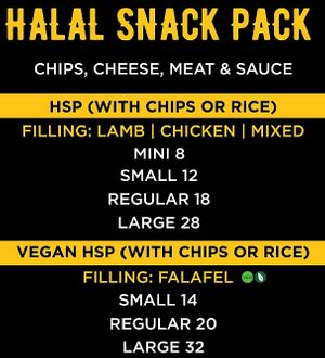 HSP menu at Glenny Kebabs in Glen Waverley