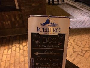 This was the sandwich board  on Water Street that I saw alerting me to their new vegan menu.   at EVOO in the Courtyard in St Johns