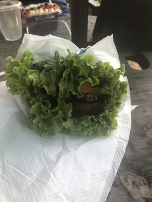 Burger wrap at Juiceheads ATL in Atlanta