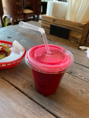 Sunrise - beet and ginger  at Juiceheads ATL in Atlanta
