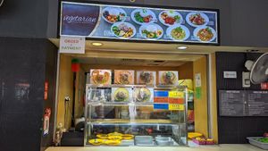 Stall front at Nanyang Polytechnic Block P - Vegetarian Stall in Northeast Singapore