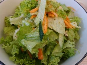 salad with cashew nuts, lettuce and carrots at Simple Lifestyle Healthy Vegetarian Cafe in Central Singapore