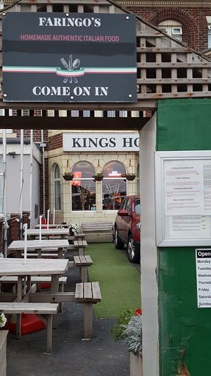 Outside at Faringo's in Blackpool