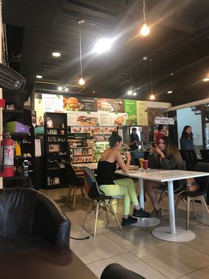 Mostly vegetarian junk food but can be made vegan at Dulce Albahaca Deli Restaurant in Quito