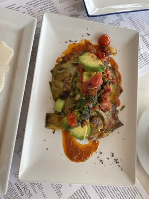 Artichoke with avocado dressing  at Antonio's Restaurant in Cartagena