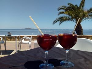 Sangria with an amazing view at Antonio's Restaurant in Cartagena