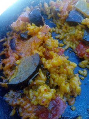 Vegan paella at Antonio's Restaurant in Cartagena