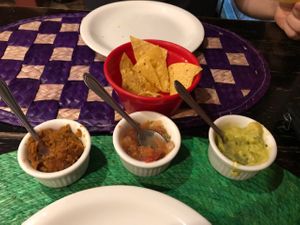 Nachos (with three different sauces) at Nacho Libre in Sao Paulo
