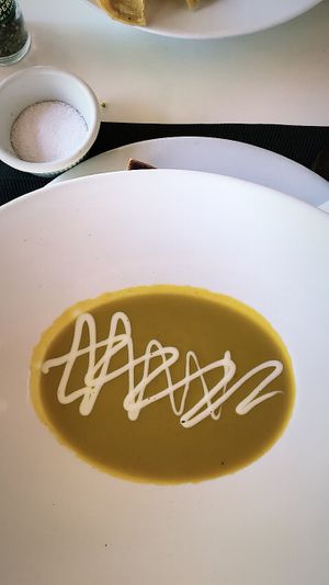 Pumpkin soup at Maya Beach Hotel Bistro in Placencia