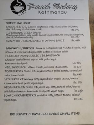 Page 4 at French Bakery in Kathmandu