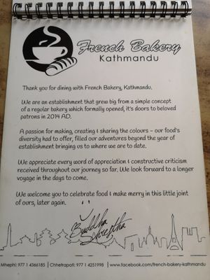 Page 7 at French Bakery in Kathmandu