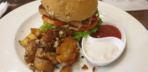 Tofu burger at French Bakery in Kathmandu