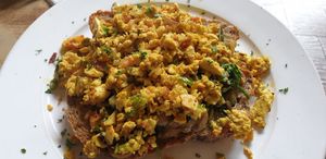 Scrambled tofu at French Bakery in Kathmandu
