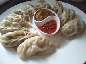 Steamed momos at French Bakery in Kathmandu