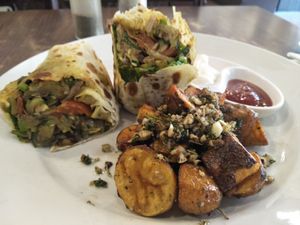 Mixed veg wrap at French Bakery in Kathmandu