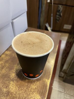 Vegan hot chocolate with oat milk  at French Bakery in Kathmandu